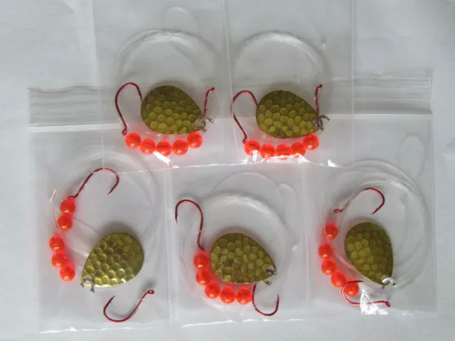 5 Spinner Rigs Leech Minnow Crawler Harness Walleye, Bass, Pike Colorado Blades