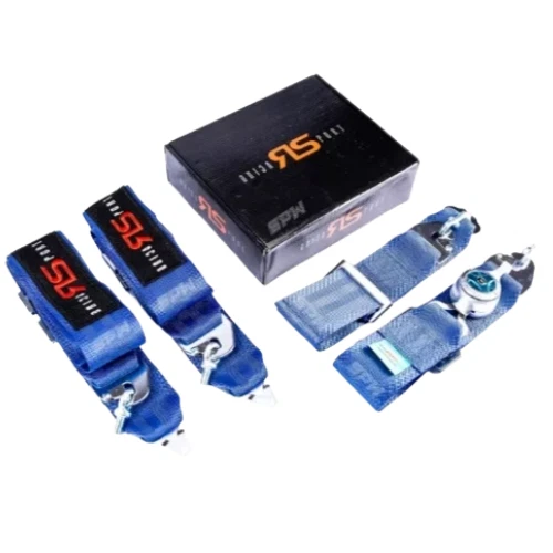 Imbracatura per cintura di sicurezza RS Racing blu 4 punti 3 "Snap On...