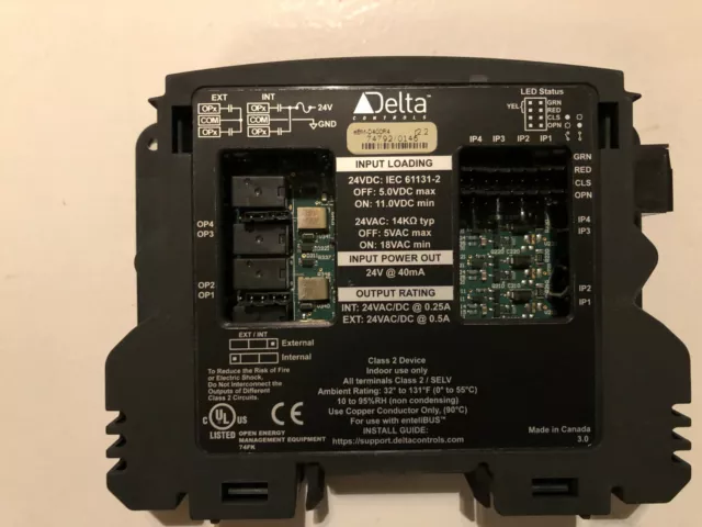 Module d'E/S enteliBUS Delta Controls EBM-D400R4 (UTILISÉ) avec 4 DI, 4 DO