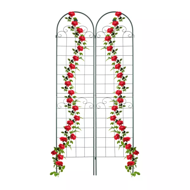 Grilles tuteur treillis fleurs support plantes grimpantes 220 cm espalier lot 2