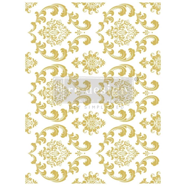 Prima Marketing Neugestaltung Goldfolie Kacha Dekor Transfers-Haus Damast RE6655