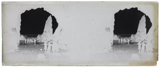 FRANCE Paysage rocheux c1930 Photo NEGATIVE Originale Plaque Stereo P74L18n5