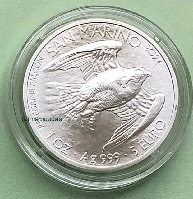 San Marino 1 oz Silbermünze Wanderfalke 2024 Silbermünze Ag 999 Kapsel