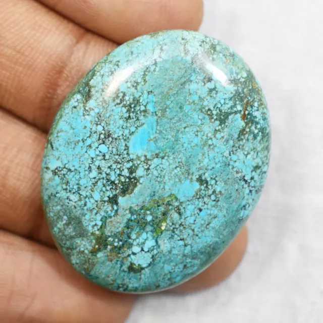 55.15 Ct Natural Arizona Morenci Blue Turquoise Cabochon Certified Gemstone