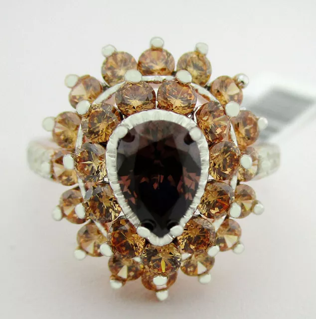 LAB 1.05 Cts SMOKY TOPAZ  RING 14K ROSE GOLD PLATED NEW WITH TAG MADE IN USA