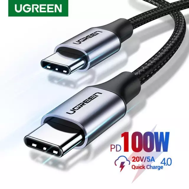 Ugreen 100w USB Type C to USB C Cable for Macbook Ipad Samsung Xiaomi Pd Fast Ch