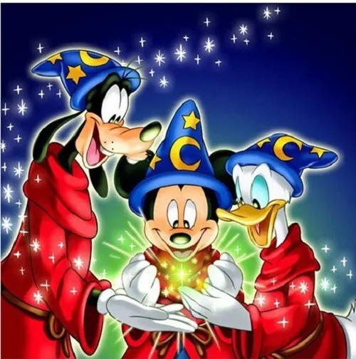 Diamond Painting - (J7687) Mickey, Goofy & Donald Magician - 40cmx30cm BRAND NEW