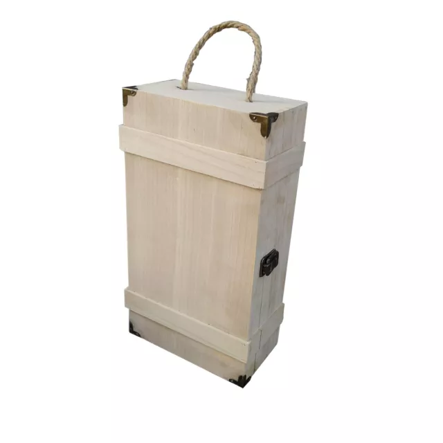 UNUS® Weinflaschen Box aus Holz mit Deckel Weinkiste Weinbox Holzkiste