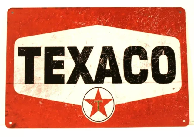 Texaco Motor Oil Gas Station Tin Sign Vintage Style Ad Mechanic Garage XZ