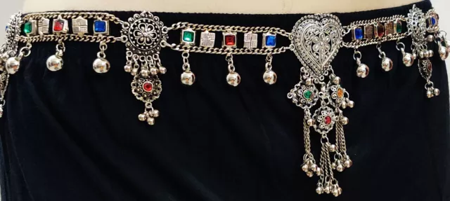 Jewelry Fusion Womens Kuchi Tribal Belly dance Gypsy Belt Medallion Pendant Boho