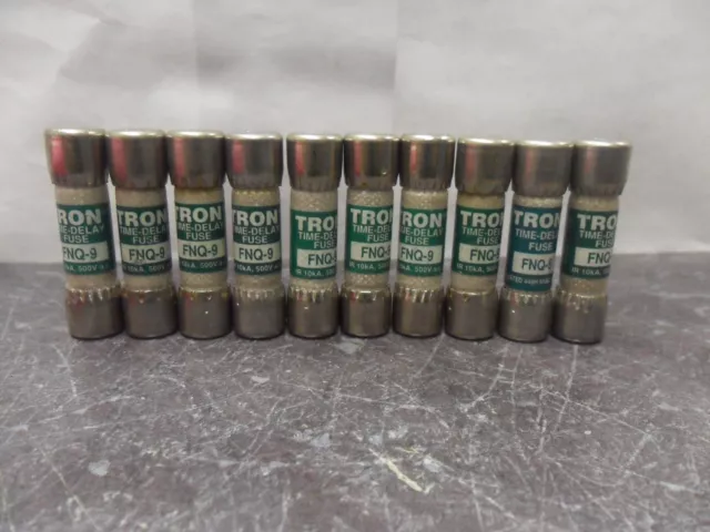 Nice Lot Bussmann Tron FNQ 9 Amp Fuses Time Delay 500 Volts