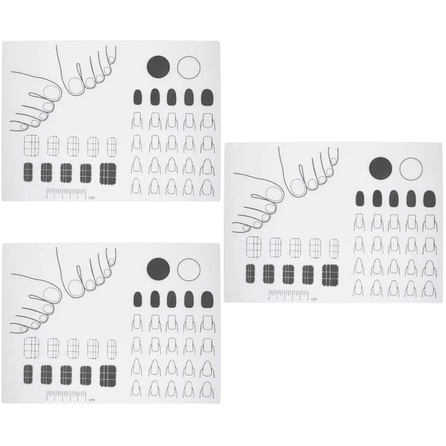 3 Pack Acryl Manikürematte Aus Nagelschablonen Große Silikonmatte