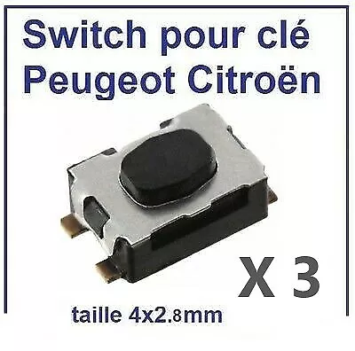 3x Switch Coque Clé Télécommande pour Plip CITROEN C4 Picasso C1 C2 C3 C5 C6 C8