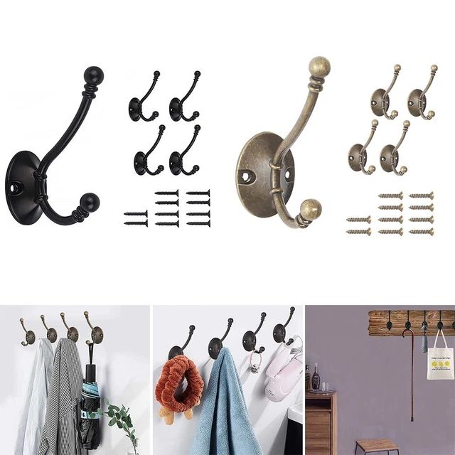 5Pcs Vintage Style Rustic Cast Iron Wall Coat Hooks Hat Hook Hall Tree Hardware