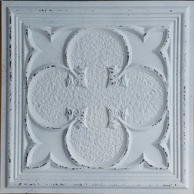 Vintage ceiling tiles distressed crack white copper wall panels PL35 10pcs/lot