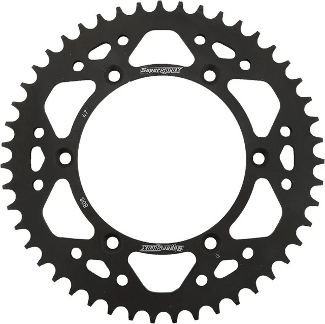 Supersprox Rear Steel Sprocket 47T Black RFE-808-47-BLK