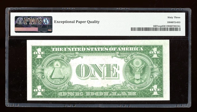 DBR 1935 $1 Silver Experimental Gem Fr. 1607exp PMG 63 EPQ Serial A02251688B 2