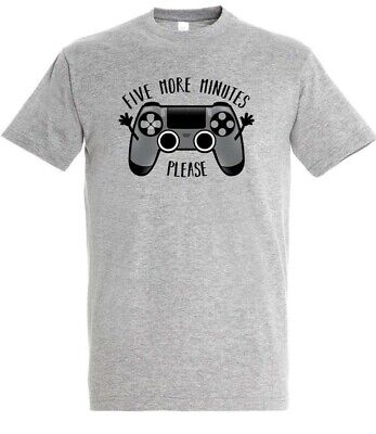 Play 5 more minutes T-Shirt Gamer Retro Console 80s 90s Tee