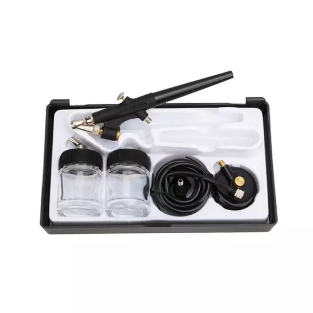 Airbrush Kit Mini Single Action Air Brush Set Siphon Feed 0.8mm Paint Spray Gun