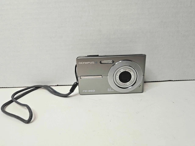 OLYMPUS FE-360 8.0MP Digital Camera Silver 3x Zoom No Battery Or