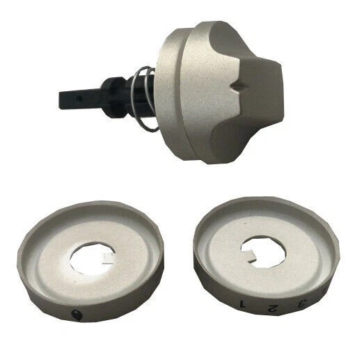 Kit 4 boutons de commande de four HBE 615 ME SS avec 8 anneaux pour feu ou vitro
