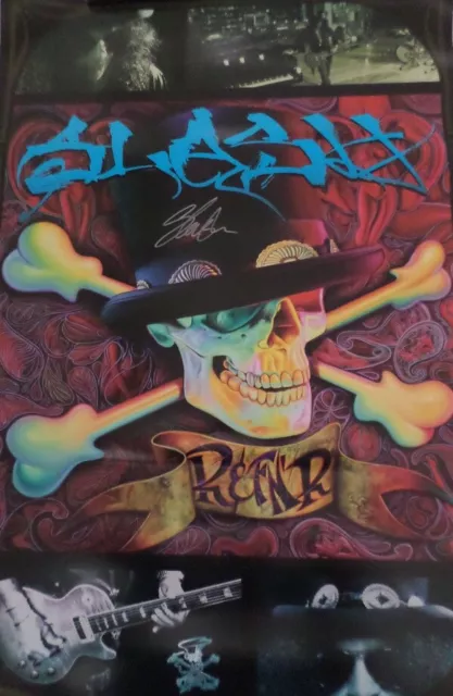 Guns N' Roses Rare Hand Signed Slash Wall Poster With Coa Autograph