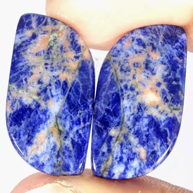 21.10Cts Natural Sodalite Pair Fancy Cabochon Loose Gemstones