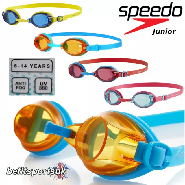 Speedo Jet Junior Swimming Goggles Kids Swim Holiday Pool Girls Boys Anti Fog