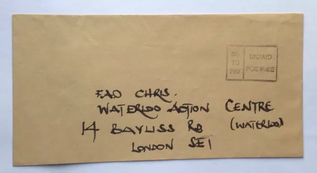 GB undated Postage Due "32p to pay" handstamp cachet cover circa 1995/6