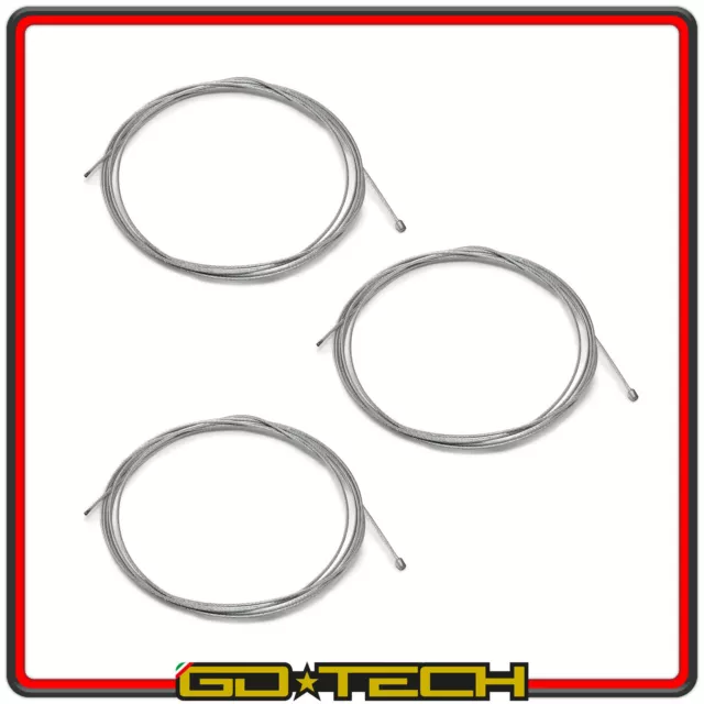 KIT 3 x FILO CAVO GAS ACCELERATORE MOTO SCOOTER VESPA CIAO SI BRAVO 1.24mm 2m