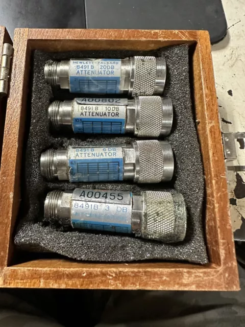 HP Agilent 11582A Coaxial Attenuators Set 8491 B 3DB/6DB/10DB/20DB Equipment