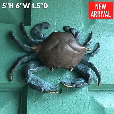 Large Antique Brass Crab Door Knocker Nautical Marine Animal Home Entry Decor