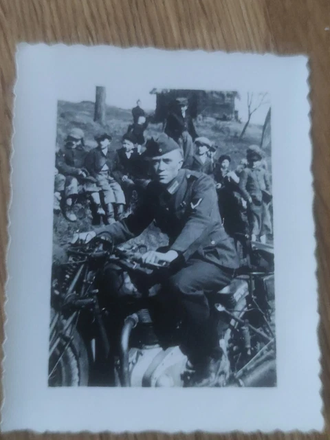 Wk2 foto wehrmacht Soldat Motorrad Krad Kradmelder Front