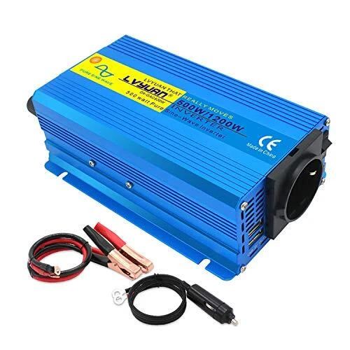 Yinleader Convertisseur 12v 220v Pur Sinus 500W /1200W onduleur 12V 230V 1 Pr...