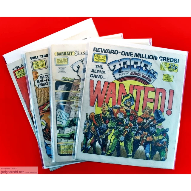 2000AD PROG 368371 1984 UK All 4 Comics Bags + Boards See Description