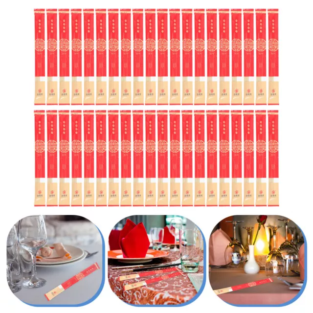 40 Pcs Chopsticks Sleeved and Separated Time Tableware Disposable