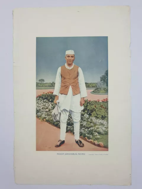 India Vintage 40's Stampa Nehru Con Giornali Times Di India 10in x 1