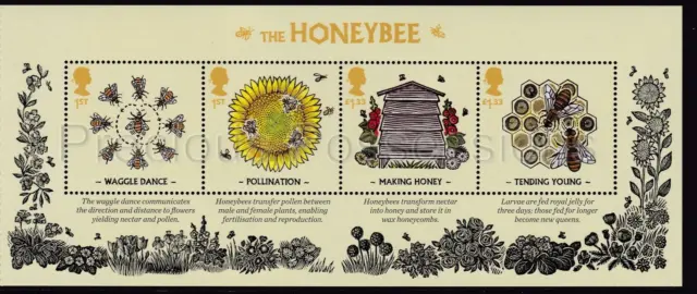 Sg Ms3742 Gb Mnh Mint Stamp Sheet 2015 British Bees The Honeybee No Barcode