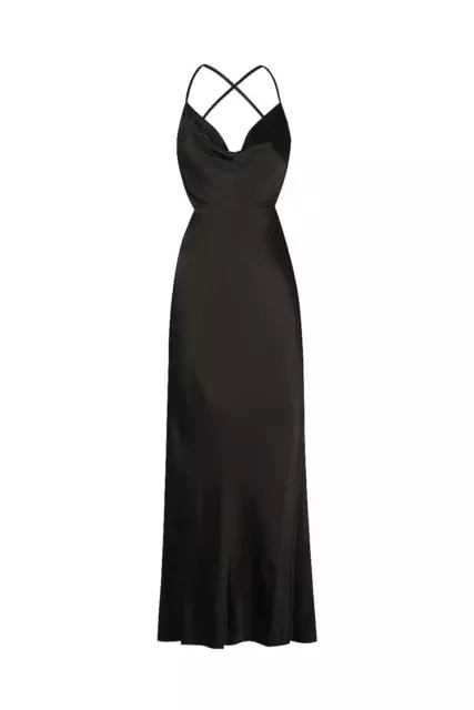 Shona Joy Thalia Bias Midi Dress in Black Size 10 AU