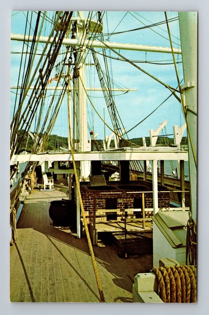 Mystic CT-Connecticut, Main Deck of Charles W Morgan Ship, Vintage Postcard