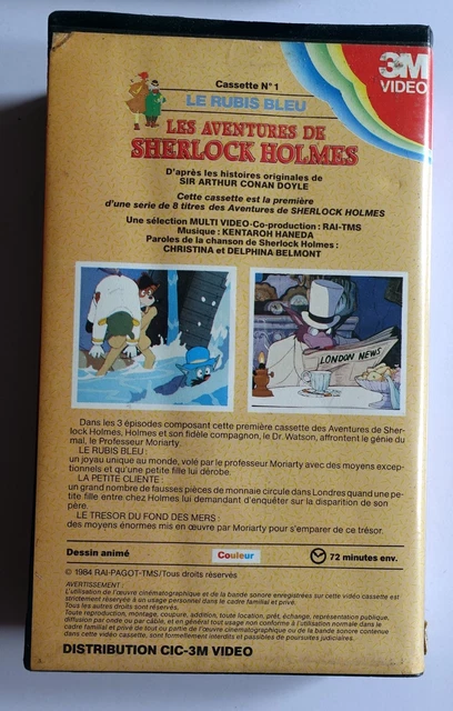2 Cassettes VHS Sherlock Holmes - Dessin Animé En Français - Neuf Sous Blister !