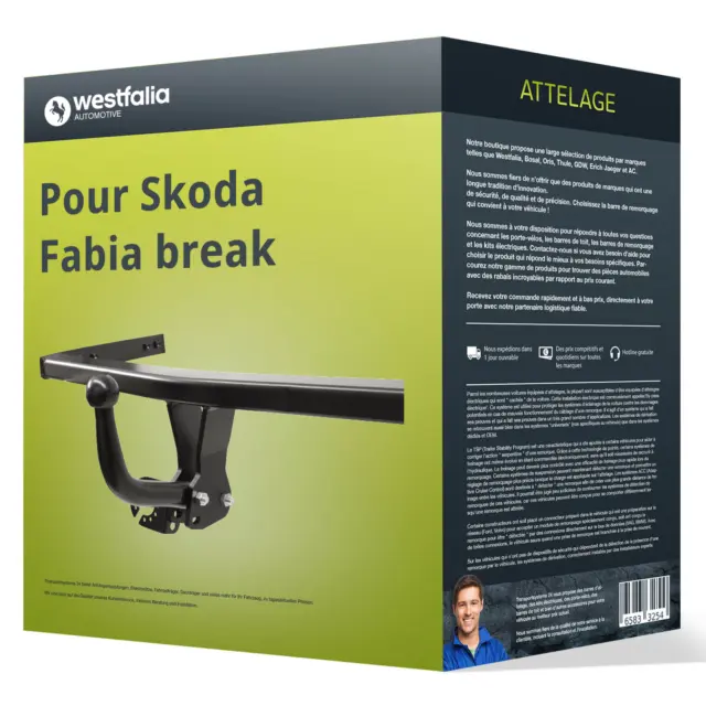 Attelage pour Skoda Fabia break 04.2000 - 12.2007 col de cygne Westfalia TOP