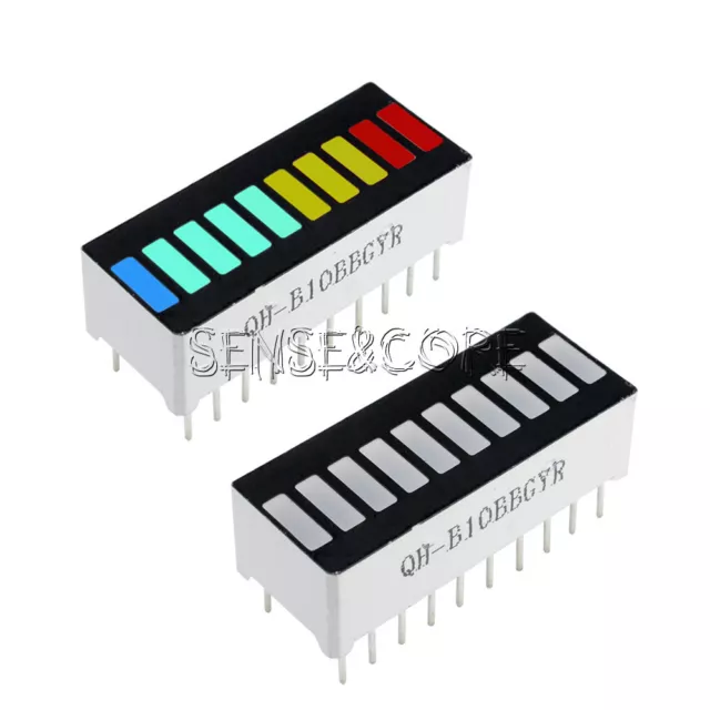 2/5/10PCS 10 Segment Colorful Indicator LED BAR Graph DIP Red Green Blue Yellow