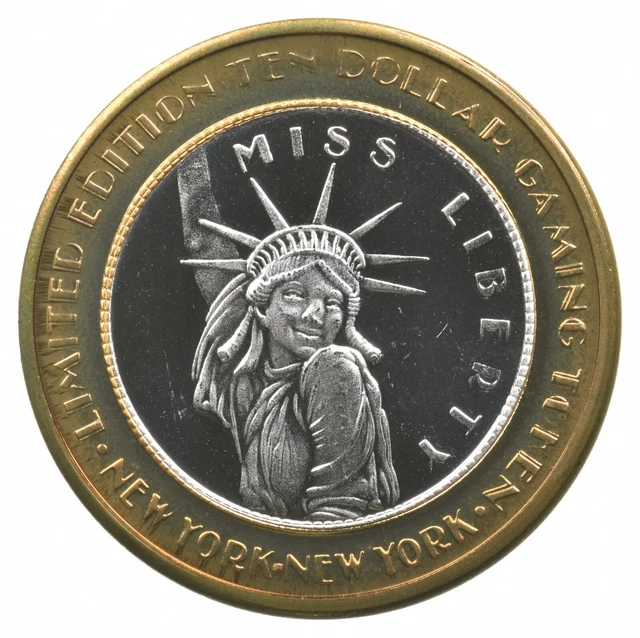New York New York $10 Gaming Casino Token .999 SILVER Strike *779