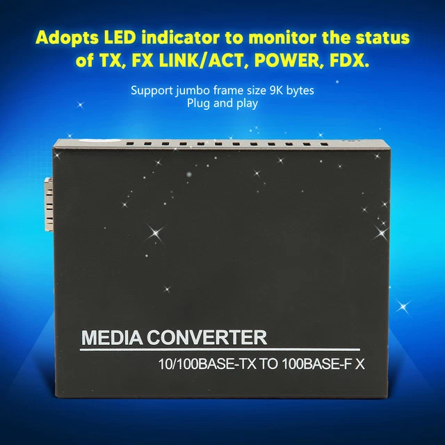 (Prise UE) Convertisseur De Médias De Fibre Commutateur Ethernet SFP