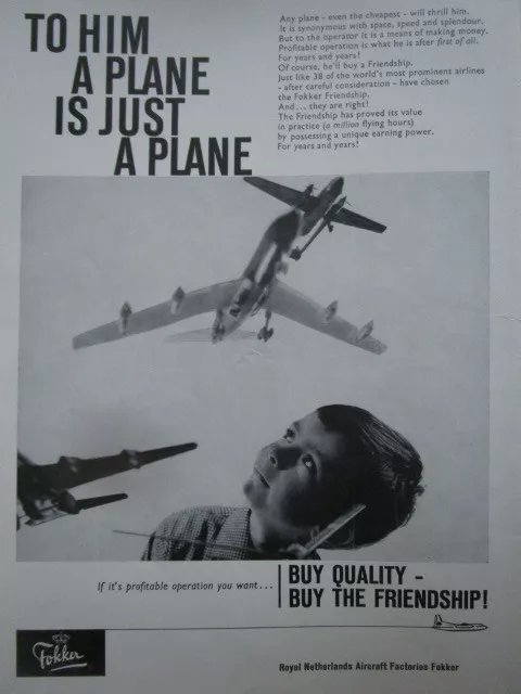 7/1963 Pub Fokker Aircraft Holland F27 Friendship Air Transport Toy Ad