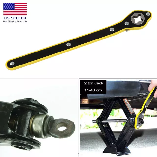 Labor-saving Car Scissor Jack Ratchet Wrench Tire Wheel Lug Handle Repair Tool