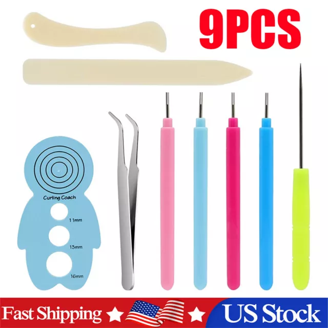 Paper Quilling Tools Slotted Kit Rolling Needle Pen Tweezer Scrapbooking Craft ^