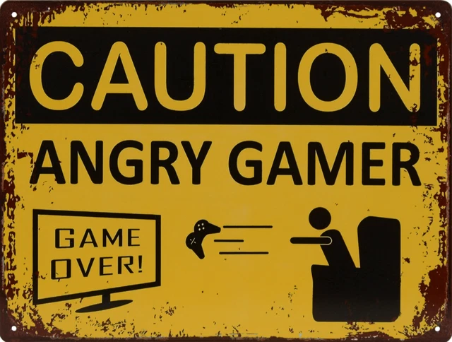 Zeitzone Targa In Lamiera Vintage "Do Not Disturb: Gamer At Work", 25x20 Cm, Per Porta Di Cameretta O Sala Giochi - 2