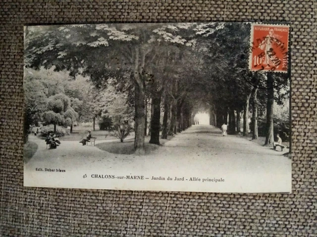 Cpa Châlons Sur Marne Jardin Du Jard Allée Principale